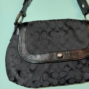 Vintage Black Logo Coach Bag